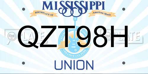QZT98H Mississippi License Plate