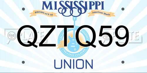 QZTQ59 Mississippi License Plate