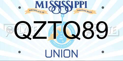 QZTQ89 Mississippi License Plate