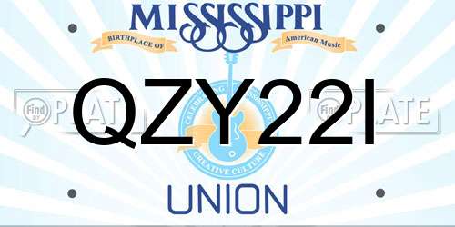 QZY22I Mississippi License Plate
