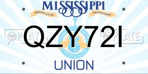QZY72I Mississippi License Plate