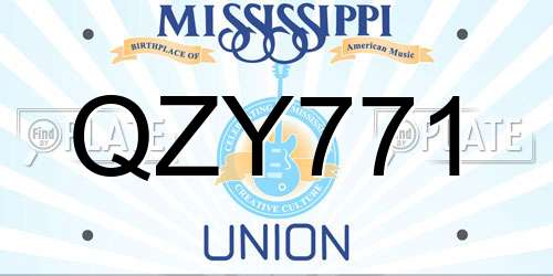 QZY771 Mississippi License Plate