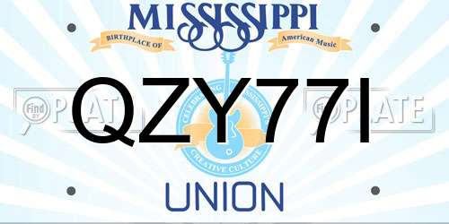 QZY77I Mississippi License Plate