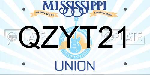 QZYT21 Mississippi License Plate
