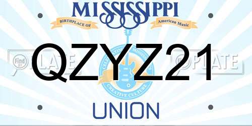 QZYZ21 Mississippi License Plate