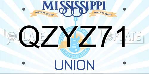 QZYZ71 Mississippi License Plate