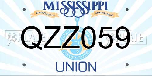 QZZ059 Mississippi License Plate
