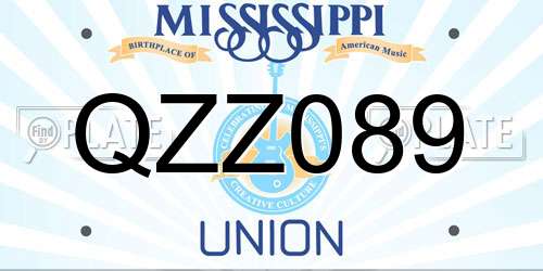 QZZ089 Mississippi License Plate