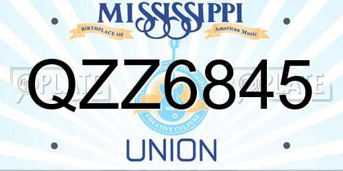 QZZ6845 Mississippi License Plate