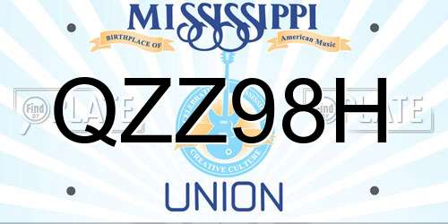 QZZ98H Mississippi License Plate