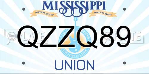 QZZQ89 Mississippi License Plate