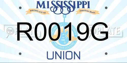 R0019G Mississippi License Plate