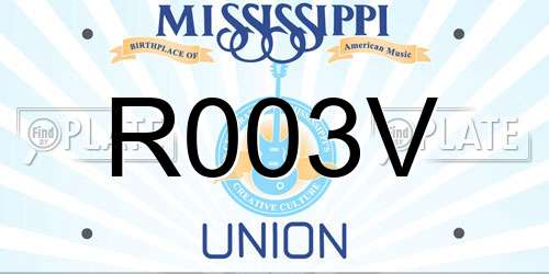 R003V Mississippi License Plate