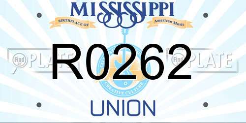 R0262 Mississippi License Plate
