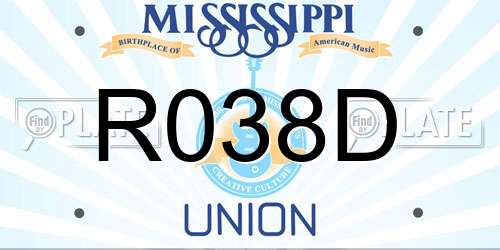 R038D Mississippi License Plate