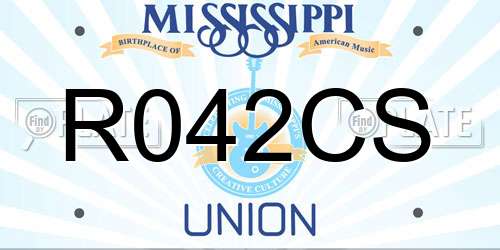 R042CS Mississippi License Plate