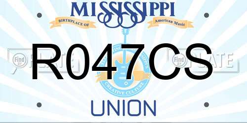 R047CS Mississippi License Plate