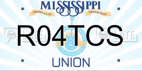 R04TCS Mississippi License Plate