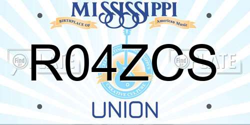 R04ZCS Mississippi License Plate