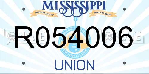 R054006 Mississippi License Plate
