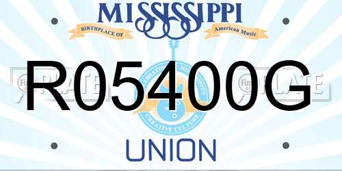 R05400G Mississippi License Plate