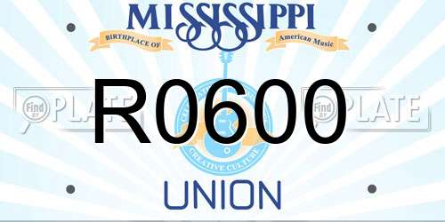 R0600 Mississippi License Plate