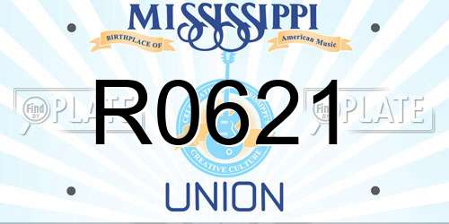 R0621 Mississippi License Plate