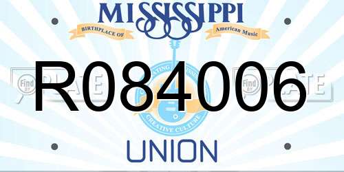 R084006 Mississippi License Plate