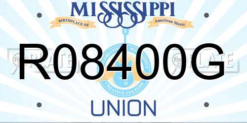 R08400G Mississippi License Plate