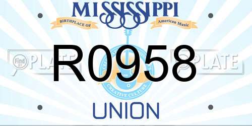 R0958 Mississippi License Plate