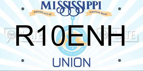 R10ENH Mississippi License Plate