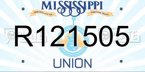 R121505 Mississippi License Plate