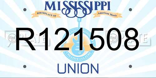 R121508 Mississippi License Plate