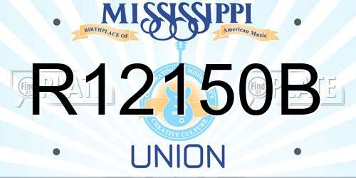 R12150B Mississippi License Plate