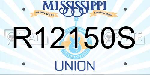 R12150S Mississippi License Plate