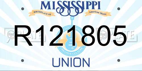 R121805 Mississippi License Plate