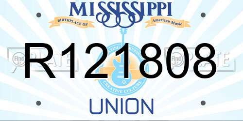 R121808 Mississippi License Plate