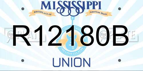 R12180B Mississippi License Plate