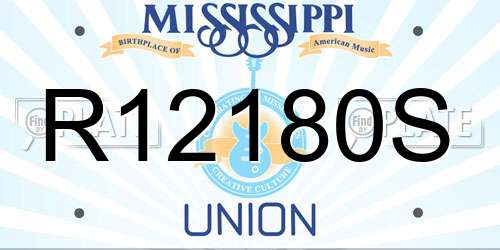 R12180S Mississippi License Plate
