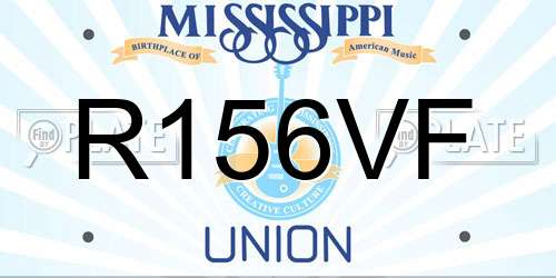 R156VF Mississippi License Plate