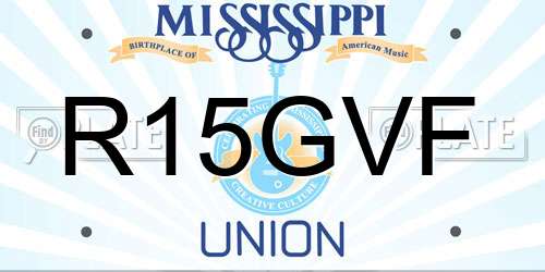 R15GVF Mississippi License Plate