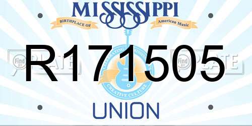 R171505 Mississippi License Plate