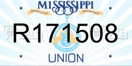 R171508 Mississippi License Plate