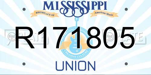 R171805 Mississippi License Plate
