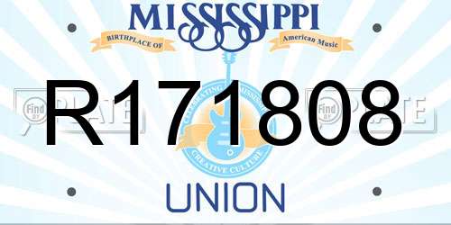 R171808 Mississippi License Plate