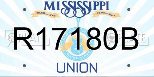 R17180B Mississippi License Plate