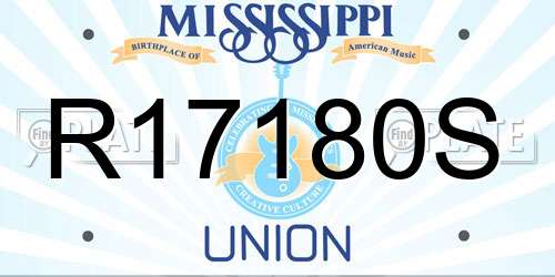 R17180S Mississippi License Plate