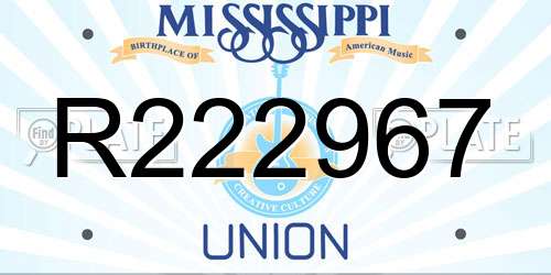 R222967 Mississippi License Plate