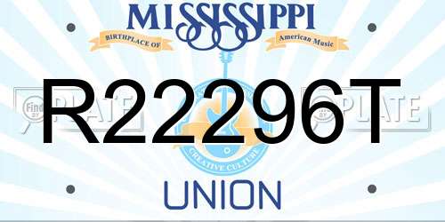 R22296T Mississippi License Plate