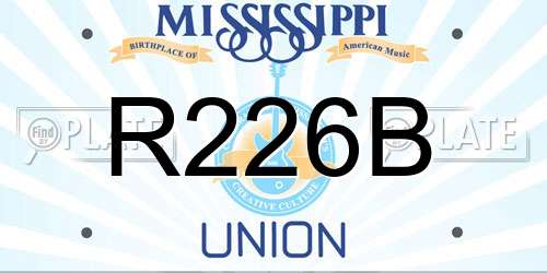R226B Mississippi License Plate
